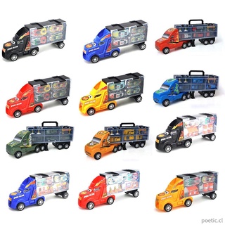 los niños de juguete remolque contenedor de coche caja de almacenamiento con 2 tire hacia atrás coche de metal (1)