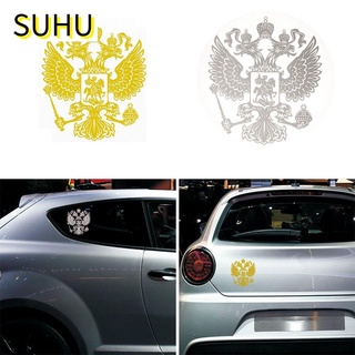 Suhu nuevo emblema nacional ruso federación portátil pegatinas coche calcomanías Auto vinilo oro y plata estilo escudo de armas/Multicolor