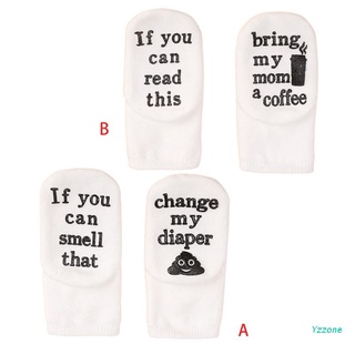 yzz novedad divertidas dichos bebé algodón crew calcetines antideslizantes pinza si usted puede leer esta goma letras impresas recién nacido hosiery bebé regalo