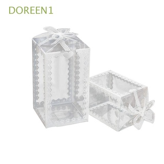 DOREEN1 Clear Candy Box for Guests Wedding Favor Gift Boxes Transparent Box Chocolate Dragee Cake Packing 10pcs Party Supplies Gift Packaging Box