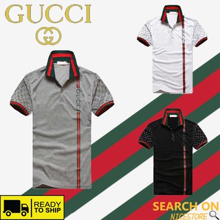 [Nueva llegada]Gucci ins moda casual manga corta polo tendencia camisa cool camisa baju kasual polo