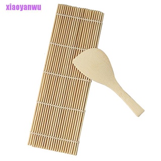 [xiaoyanwu]Sushi Rolling Maker Bamboo Material Roller DIY Mat and A Rice Paddle
