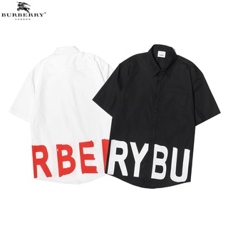 Burberry camisas Polo de alta calidad graffiti letra impreso camisa de algodón pareja estilo británico casual camisa