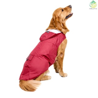6xl reflectante mascota perro impermeable impermeable com correa buraco para medium large cães (1)