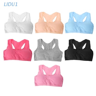 Lidu1 ropa interior de algodón para niñas/niños/ropa interior deportiva/sujetadores pequeños de entrenamiento de pubertad (1)