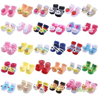 famlojd recién nacido bebé prewalker algodón piso calcetines lindo 3d de dibujos animados animal arco iris raya antideslizante suela bebé puño zapatilla zapatos 0-12m