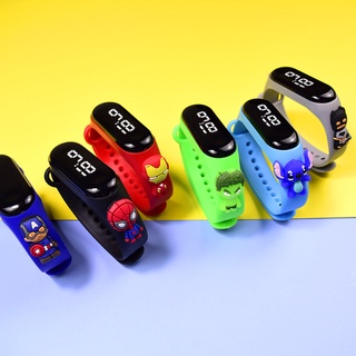 ▶ reloj digital impermeable para niños con sensor/LED para niños Superman/cartoon muñeca reloj (6)