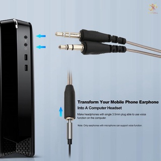 E-T Cable divisor de Audio de 3,5 mm Y 1 hembra a 2 macho convertidor de auriculares Cable de micrófono adaptador para auriculares a ordenador portátil PC (7)