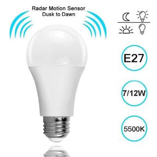 [Para Nuevo Usuario] 1 Pieza E27 Sensor Radar Bombilla/7W LED Globo Lámpara PIR De Movimiento (6)