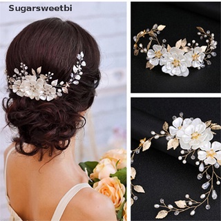 sbi> novia flor blanca rhinestone perla clip de pelo boda accesorios para el cabello bien