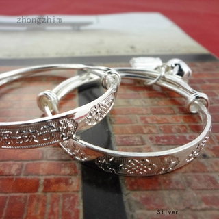 zhongzhim - pulsera de plata de ley 925 para bebé, diseño de campana