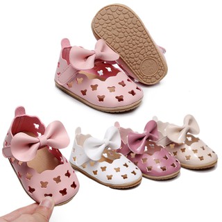Bobora verano bebé hueco sandalias Bowknot princesa zapatos transpirable antideslizante zapatos para 0-18M (1)