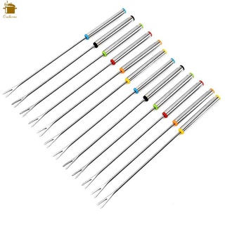 Barbecue Skewers Stainless Steel Fondue Forks With Heat-Resistant Handle