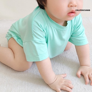 Cf88Yyt pijama de bebé de Color sólido amigable con la piel transpirable bebé de manga corta mameluco para el verano (8)