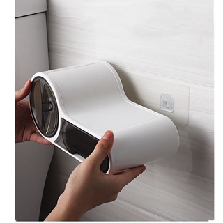 demwise accesorios de inodoro soporte de rollo organizador de papel impermeable titular de papel de seda nuevo inodoro estante de baño montaje en pared caja de almacenamiento (7)