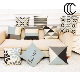 (Tenthousand) funda de almohada geométrica con letras de rayas, lino, sofá, cama, decoración de cojín