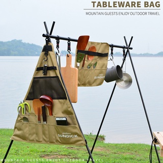 eyour sundick tela oxford portátil al aire libre camping picnic vajilla bolsa de almacenamiento