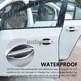 4pcs Carbon Fiber Car Door Handle Film Protective Anti-Scratch Protector Sticker AP