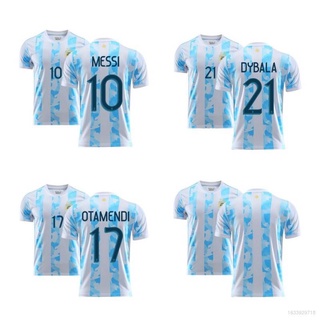 2021 argentina nacional equipo de fútbol jersey camiseta tops messi dybala manga corta suelta casual tee más el tamaño