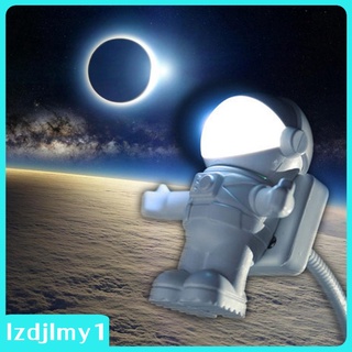 [Limit Time] luz de noche con forma de astronauta USB Spaceman lámpara de lectura de mesita de noche portátil