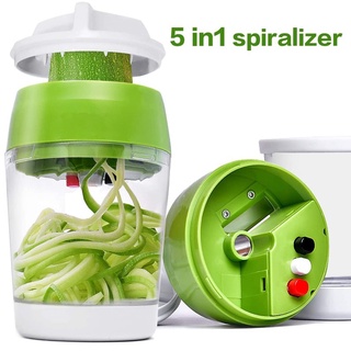 5 en 1 de mano espiralizador cortador de verduras ajustable espiral cortador