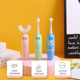 Cepillo de dientes automático para niños Sonic en forma de U cepillo de dientes electrónico 360 Smart Clean dibujos animados lindo cepillo de dientes eléctrico