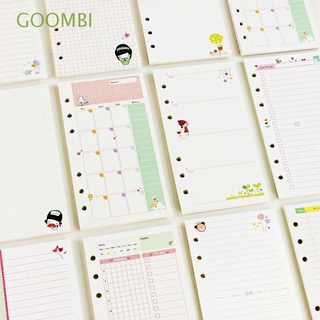 GOOMBI Kawaii Loose Leaf Paper Refill Agenda Binder Inside Page Notebook Paper Monthly 45 Sheets Weekly Daily Planner School Supplies A5 A6 Notebook Refill