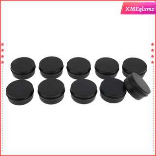 Aluminum Tins Container - 10 Pieces - Round Screw Lid Containers Jars Leak-proof Storage Cans Jars for Travel Black