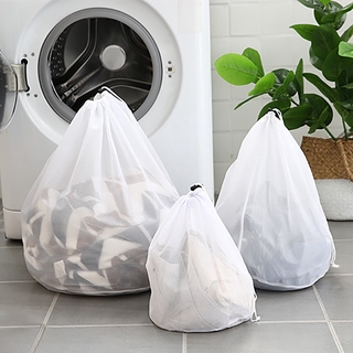 Large-capacity Drawstring Laundry Bag / Foldable Net Mesh Clothing Pouch Washing Machine / Clothes Bra Underwear Washing Bag / Household Organizer