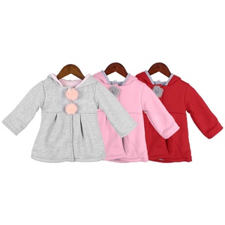Bebé niñas manga larga suave algodón abrigo en forma de dibujos animados caliente con capucha ropa de abrigo