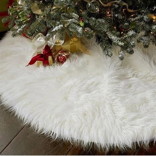 Falda de árbol de navidad blanco puro Hotel casa decoración de navidad