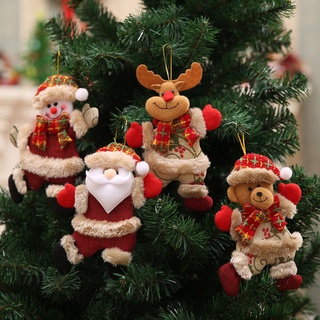 4 adornos navideños de papá noel, muñeco de nieve, muñeco de nieve, decoración para colgar
