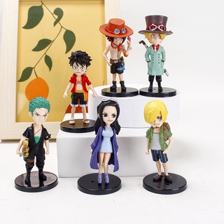 6 unids/set Anime One Piece Luffy figura de acción lindo mono D. Luffy Roronoa Zoro Sanji PVC modelo estatua colección niño regalo juguete