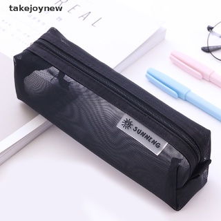 [takejoynew] cajas de lápices de malla kawaii transparentes caja de lápices estudiante escuela bolsa de bolígrafo suministros