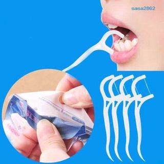sasa 30 piezas de hilo dental elástico para niños, limpiador interdental, herramienta de cuidado oral (3)