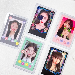 Jamjam PVC permiso de trabajo caso de la tarjeta Toploader titular de la tarjeta Kpop Idol Photocard Protector (6)