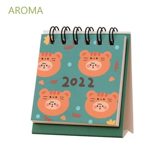 Aroma Animal escritorio calendario creatividad bobina calendario 2022 calendario mesa escolar lindo Mini auto de pie INS de dibujos animados calendario
