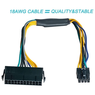 Cable Adaptador De corriente De 24 pines a 8 pines Atx Psu compatible Para Dell Optiplex 3020 7020 9020 precisión T1700 12 pulgadas (30 Cm) (9)