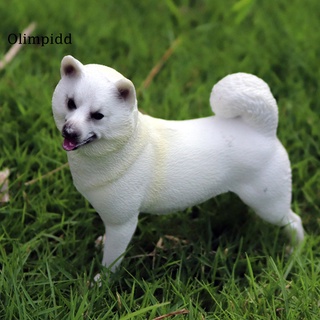 <Oli> lindo simulación Shiba Inu perro plástico Animal modelo figura decoración del hogar juguete de niños (2)