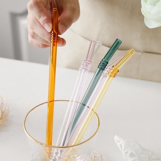 Pajitas de vidrio transparente reutilizables para fiesta de cumpleaños/pajitas gruesas/pajita de vidrio de borosilicato de Color alto