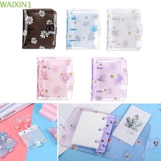SHOOGII Mini Notebook Cover Stationery Loose-leaf Refill Rings Binder Creative File Folder 3-hole Hand Account Diary Daisy Flower Diary Book Inner Pages