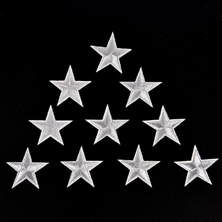 OON 10 Pzs Insignias Bordadas De Plata Con Estrellas Para Planchar Parches/Calcomanías Con Motivos .