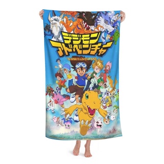 Digimon Adventure-Toalla De Playa Personalizada Para Niños Y Adultos , Baño Toallas De Piscina , Spa , Viaje En Casa , Hotel (80 X 130 CM)