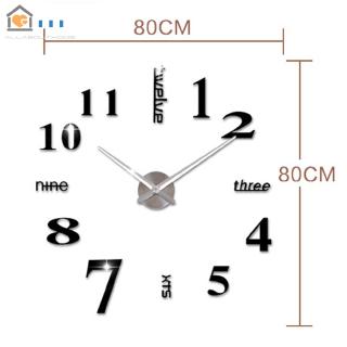 gran espejo acrílico reloj de pared diy números 3d diseño pegatina decoración del hogar regalos (4)