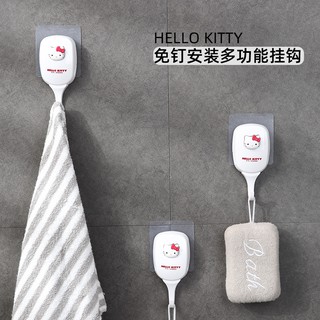 Nuevo producto HELLO KITTY gancho sin perforar lindo lindo multifuncional colgar en la pared perchero para colgar en la pared toallero para el hogar (1)