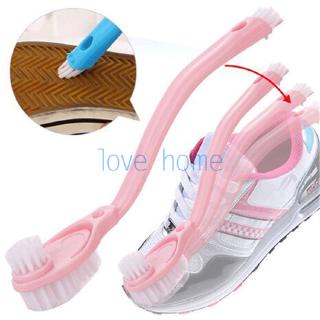 Cepillo de limpieza de zapatos de plástico herramientas de limpieza del hogar limpiar lavado zapatillas de deporte 1 PC 3 en 1 cepillos de zapatos de mango largo tres cabezas