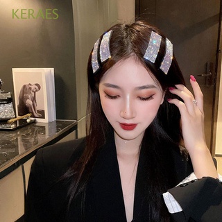 keraes elegante estilo coreano pasadores de pelo moda horquillas mujeres clips de pelo clips laterales accesorios de pelo lindo para niñas headwear barrettes cristal/multicolor
