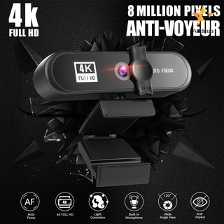 Cámara web ultra HD 4k con micrófono AF 120 grados Super gran angular Webcam para oficina escuela casa conferencia