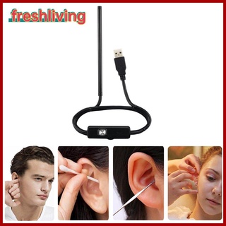 [freshliving] herramienta de limpieza de oídos usb de mango largo endoscopio hd visual earpick