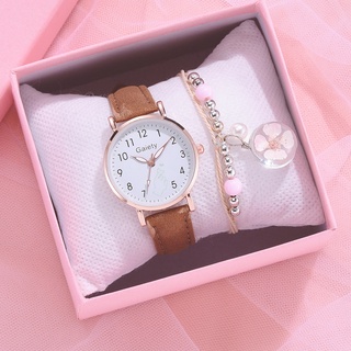 Reloj de cuero para mujer, pulsera de flor de cerezo, Simple puntero, rosa, cuarzo, reloj femenino (3)